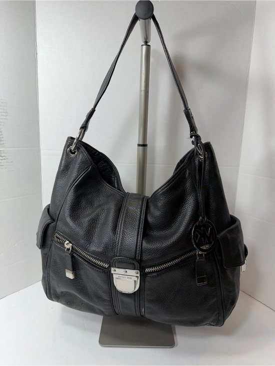 Michael Kors Handbags - Vintage Michael Kors Black Leather Shoulder Hobo Bag Y2K
